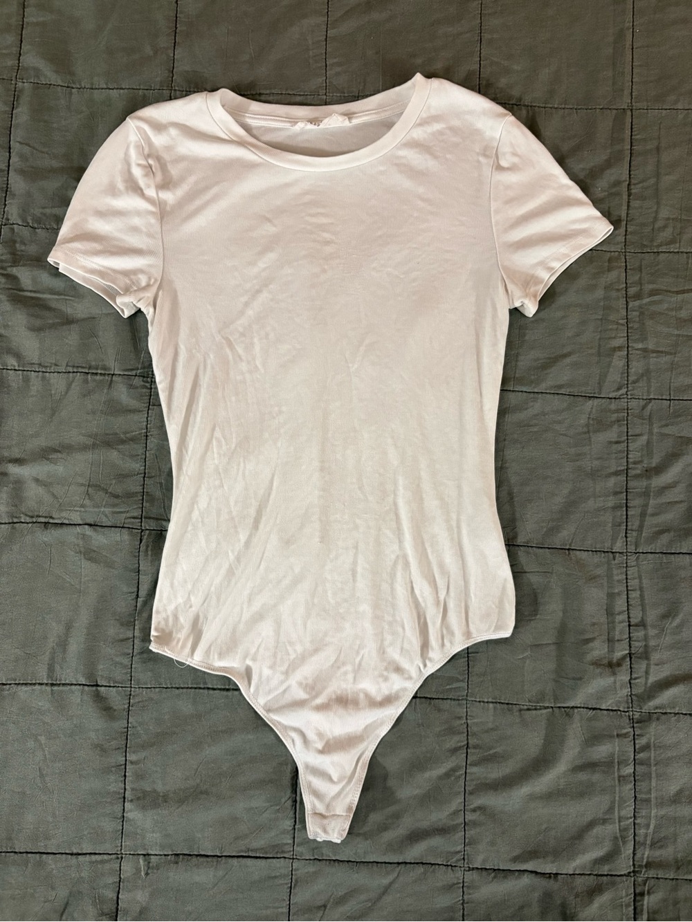 Elodie White Short Sleeve Bodysuit